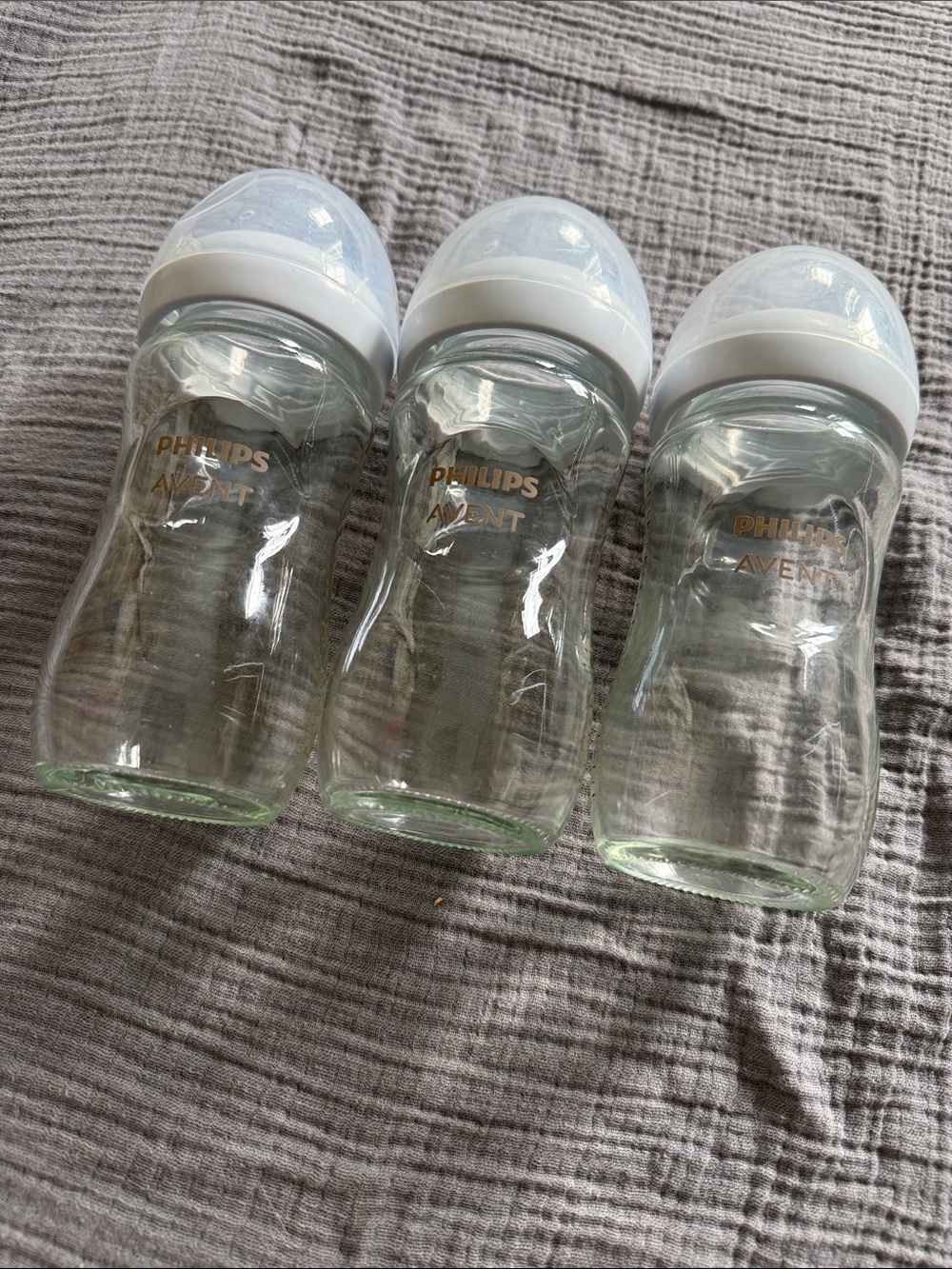 Philips Avent Glass Baby Bottles with White Caps - Set of 3